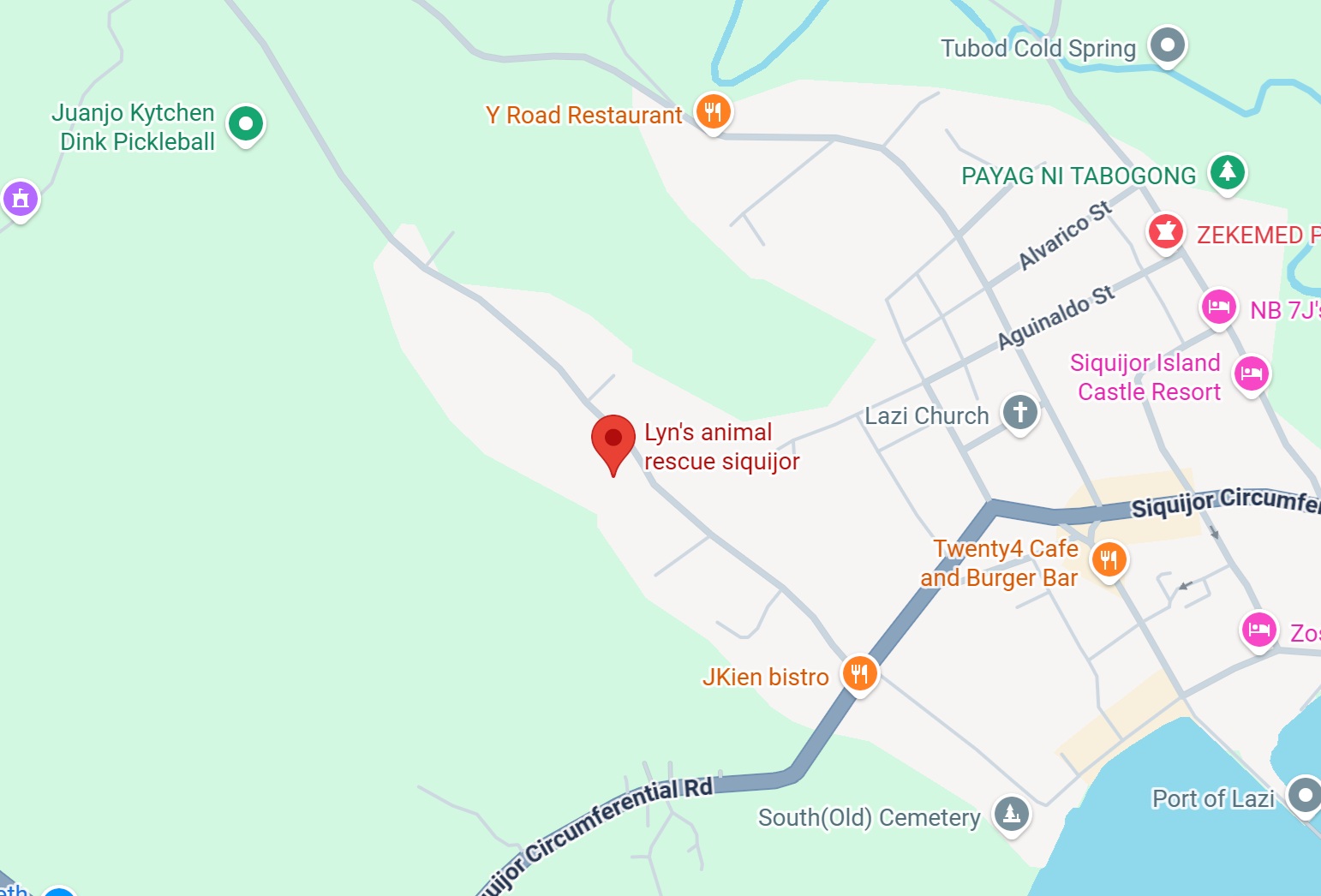 Map showing Lyns Animal Rescue location